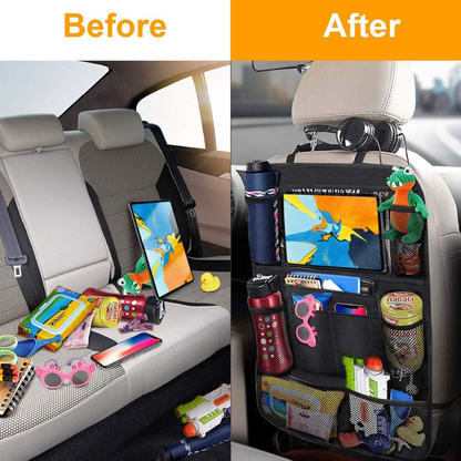 Organisateur de siège arrière de voiture – Support de tablette, multiples poches, couverture de protection